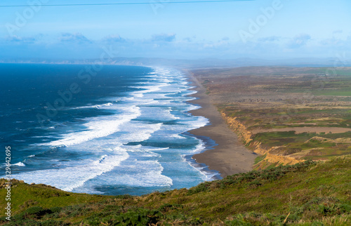 Pacific Coast view at California, Bay Area San Francisco, Beautiful Beach, Blue Sky with Beach © Tiago