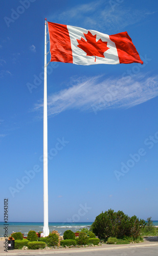 Canadian flag on pole