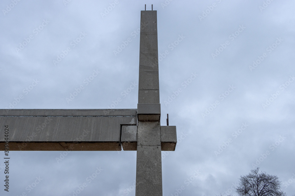 concrete cross beams are connected to concrete columns for a factory building concrete cross beams are connected to concrete columns for a factory building