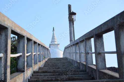 Ancient pagoda on top of the stair way and it symbols that you have to climb up a hard way for 