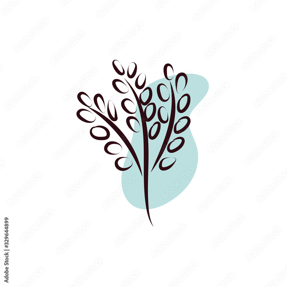 branch with leafs hand draw style branch with leafs hand draw style
