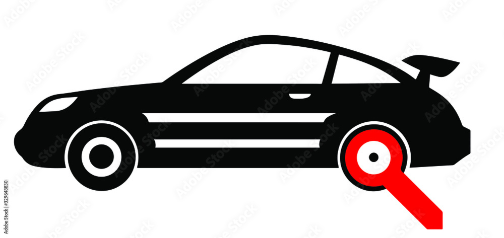 blocked car tire and locked in parking. vector illustration blocked car tire and locked in parking. vector illustration