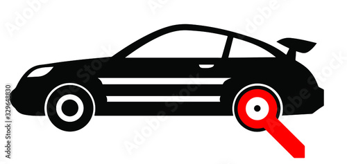 blocked car tire and locked in parking. vector illustration