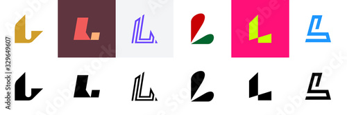 Set of letter L logo. Icon design. Template elements - Collection of vector sign