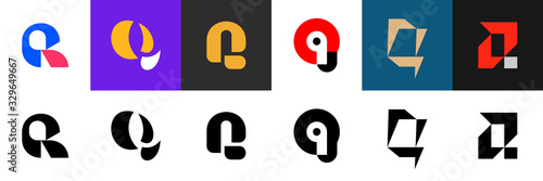 Set of letter Q logo. Icon design. Template elements - Collection of vector sign
