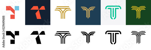 Set of letter T logo. Icon design. Template elements - Collection of vector sign photo