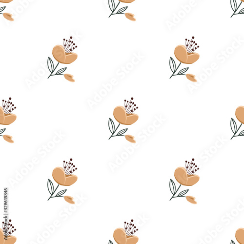 Fashionable cute pattern in nativel flowers. Floral seamless background for textiles, fabrics, covers, wallpapers, print, gift wrapping or any purpose. © WI-tuss