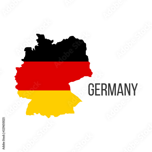 Germany flag map. The flag of the country in the form of borders. Stock vector illustration isolated on white background.
