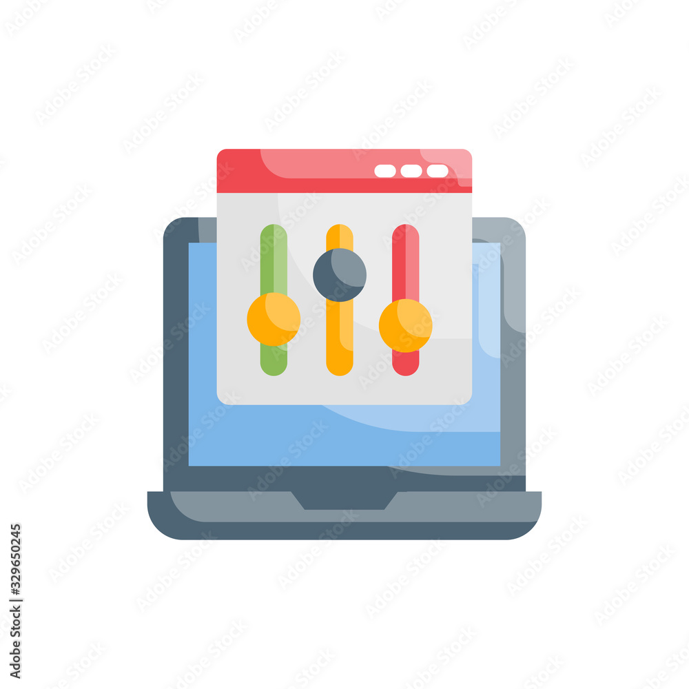 Admin Panel Vector illustration Flat Design and Development style icon ...