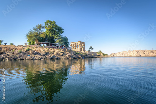Egyptian Temple skyline and reflection in the Nile