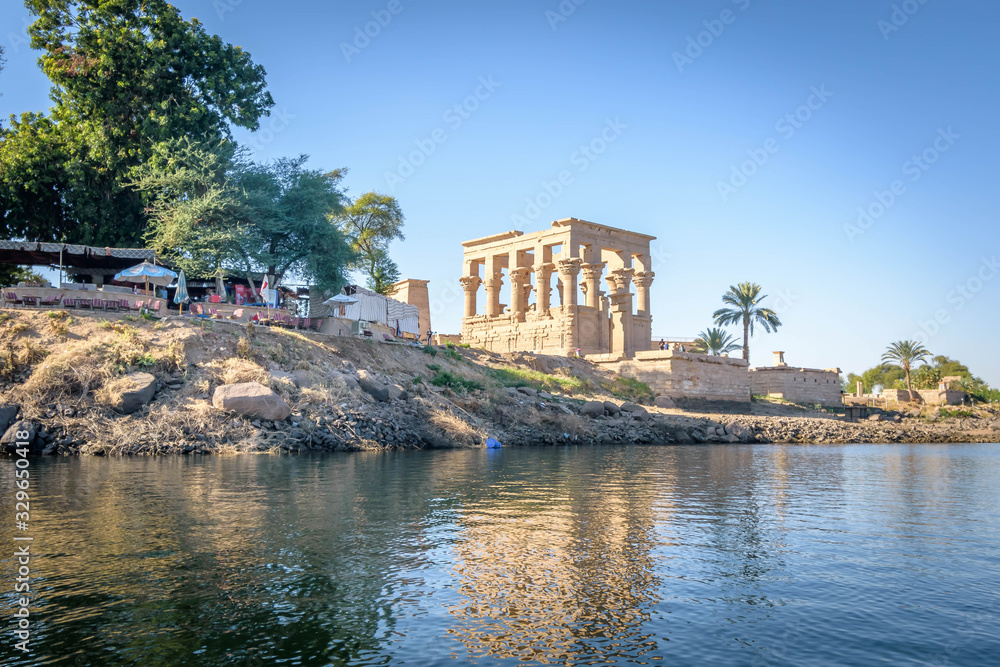 Egyptian Temple skyline  and reflection in the Nile