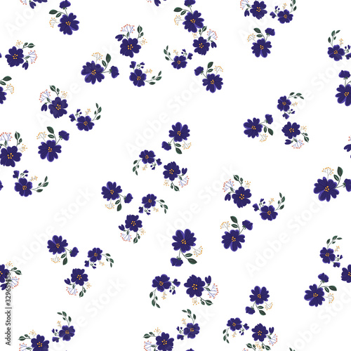 Fashionable cute pattern in nativel flowers. Floral seamless background for textiles, fabrics, covers, wallpapers, print, gift wrapping or any purpose.