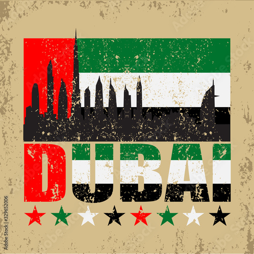 dubai typography, t-shirt , design graphic, printing man dubai