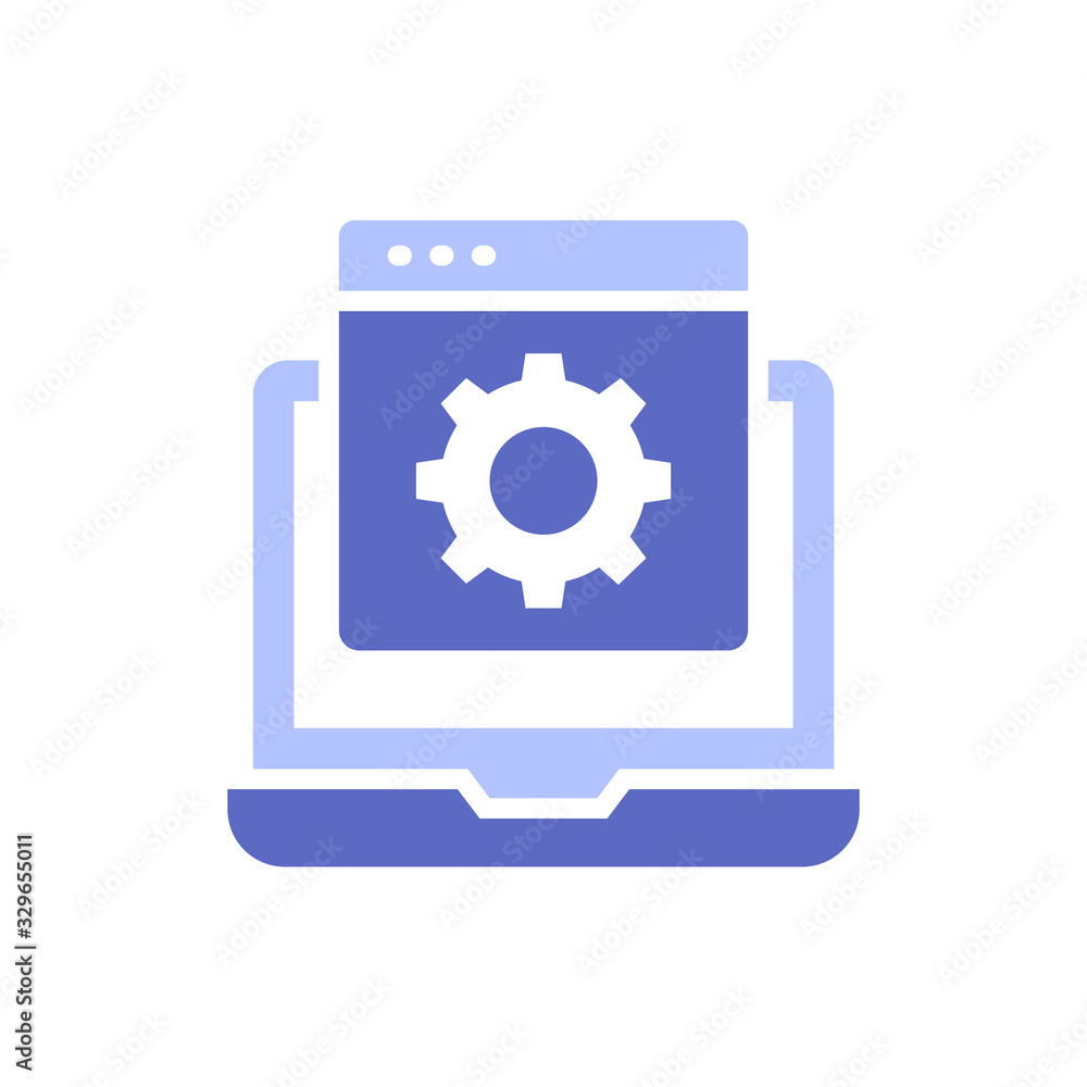 Web Setting icon Vector illustration Glyph Design and Development style icon Web Setting icon Vector illustration Glyph Design and Development style icon