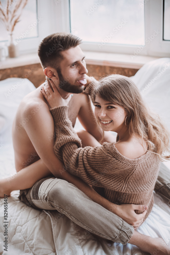 Stock photo - Portrait of happy loving couple at home Stock photo - Portrait of happy loving couple at home