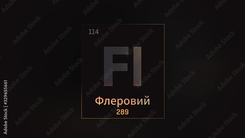 Flerovium as Element 114 of the Periodic Table. Seamlessly looping 3D animation on grey illuminated atom design background orbiting electrons name, atomic weight element number in russian language Flerovium as Element 114 of the Periodic Table. Seamlessly looping 3D animation on grey illuminated atom design background orbiting electrons name, atomic weight element number in russian language