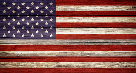 United States flag wooden plank background
