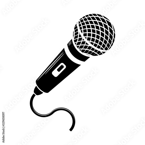 Valokuvatapetti Retro Microphone Icon Isolated on White Background.