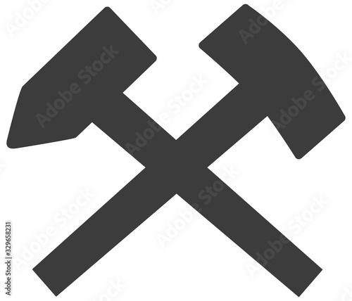 Bergbausymbol, Schlägel und Eisen, Zeichnung 03