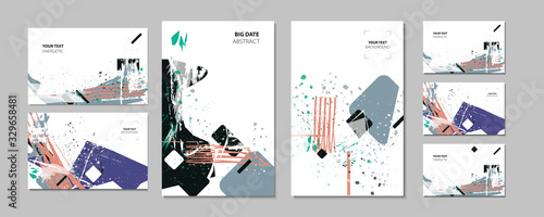 Set elegant creative pastel muted colored card templates. Collection of romantic invitations