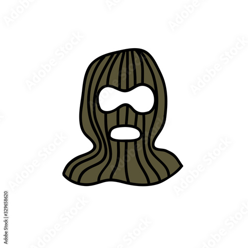 balaclava hat doodle icon, vector illustration