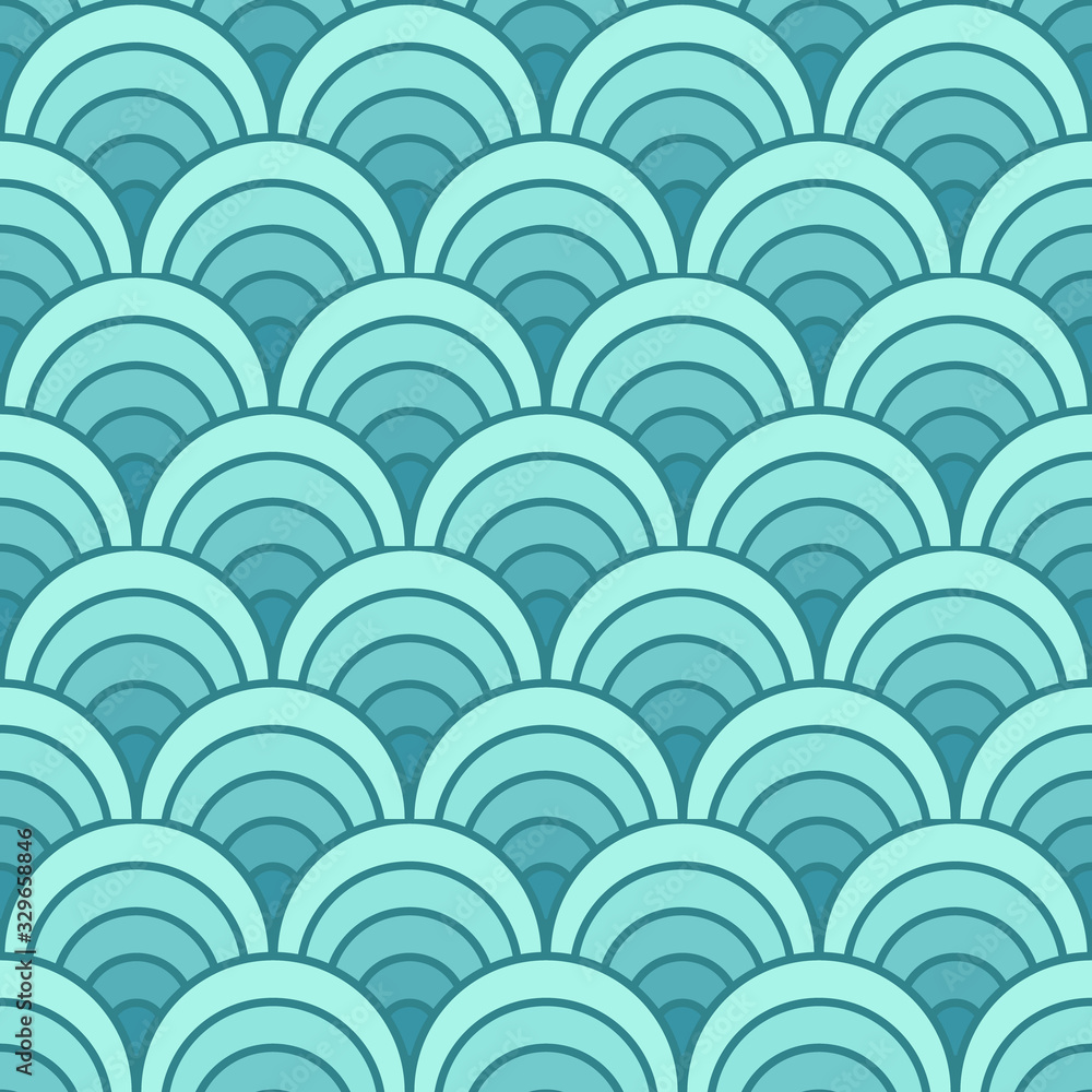 Vector seamless fish scales pattern. Beautiful oriental ornament. Design for fabric, textile, wallpaper, wrapping Vector seamless fish scales pattern. Beautiful oriental ornament. Design for fabric, textile, wallpaper, wrapping