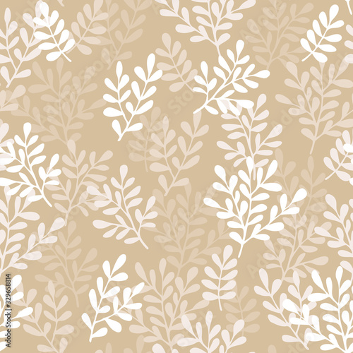 Vector seamless floral pattern with hand drawn small branches. Cute simple design for wallpaper  fabric  textile  wrapping paper