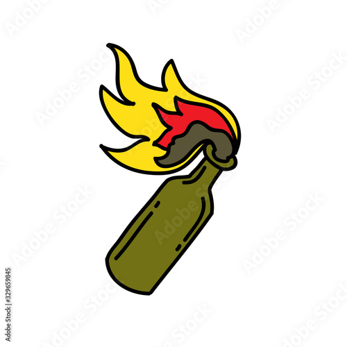 molotov doodle icon, vector illustration