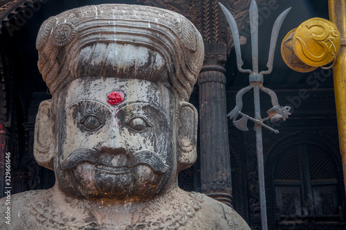 Amazing sculpture carved out of stone in Kathmandu temple photo