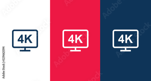 4K resolution icon for web and mobile