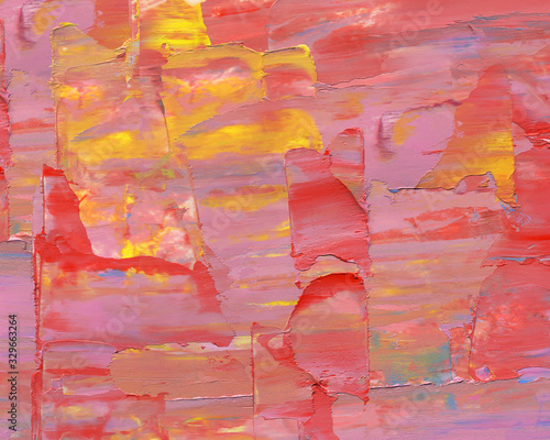 Abstract textured red background. Oil paint. High detail.
