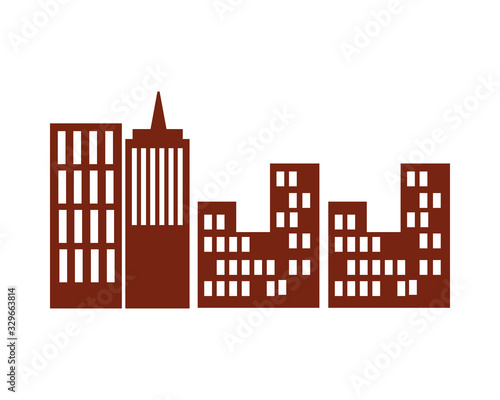 buildings with windows cityscape scene