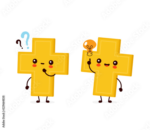 Cute happy smiling christian cross