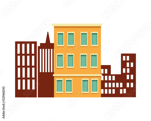 buildings with windows cityscape scene