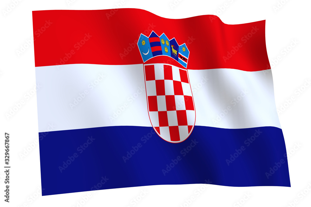 Croatia Flag waving