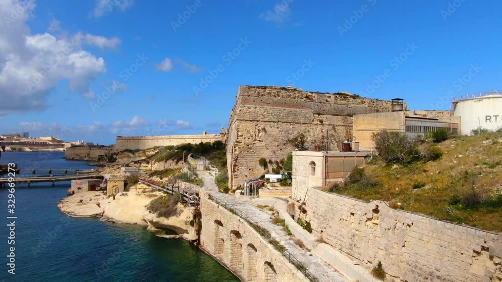 Famous Fort Rikasoli in Kalkara Malta from above - aerial photography Famous Fort Rikasoli in Kalkara Malta from above - aerial photography