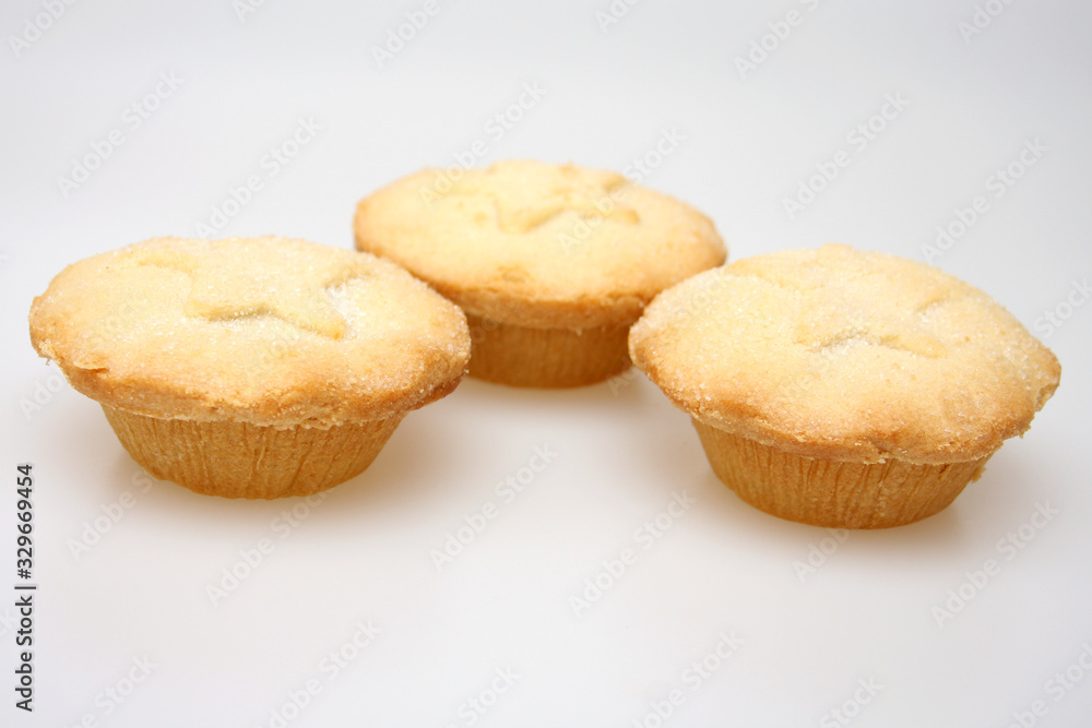 British mince pies against a white background