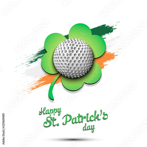 Happy St. Patrick's day and golf ball