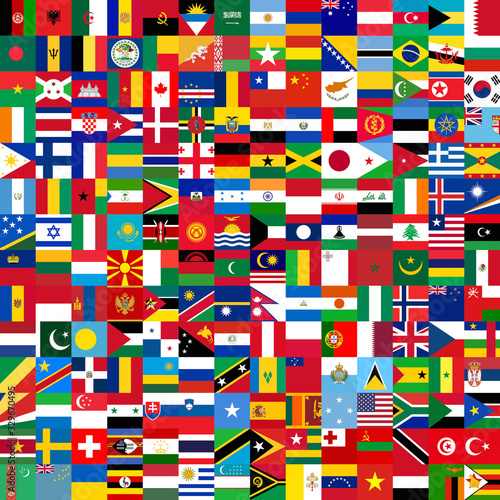 Square world flags photo