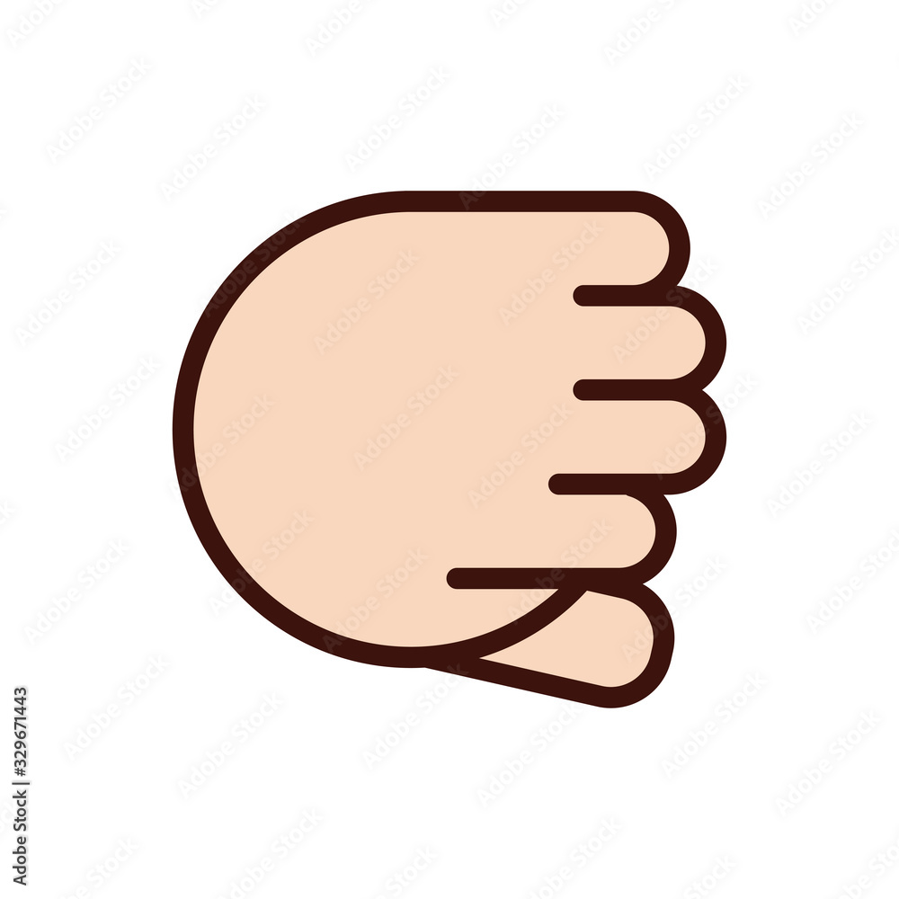 fist hand signal line and fill style fist hand signal line and fill style