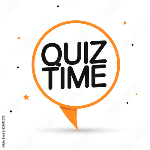Quiz Time, banner design template, vector illustration