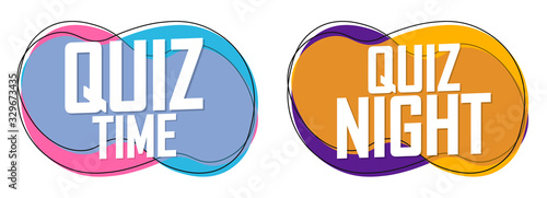Set Quiz banners design template, vector illustration