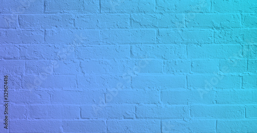 Blue teal brick wall background. Neutral texture of a flat brick wall close-up.