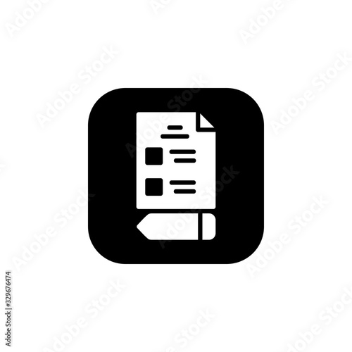 test icon. Online Learning icon. Perfect for application, web, logo and presentation template. icon design solid rounded style © Taufik Ramadhan