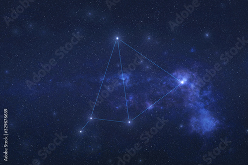 Vela Constellation in outer space. Sails constellation stars with constellation lines.. Elements of this image were furnished by NASA