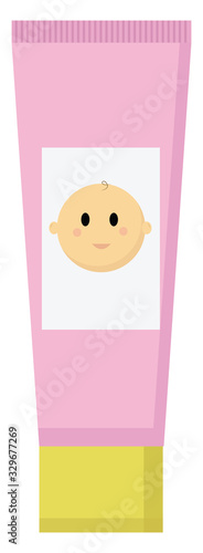 Baby pink cream, illustration, vector on white background.