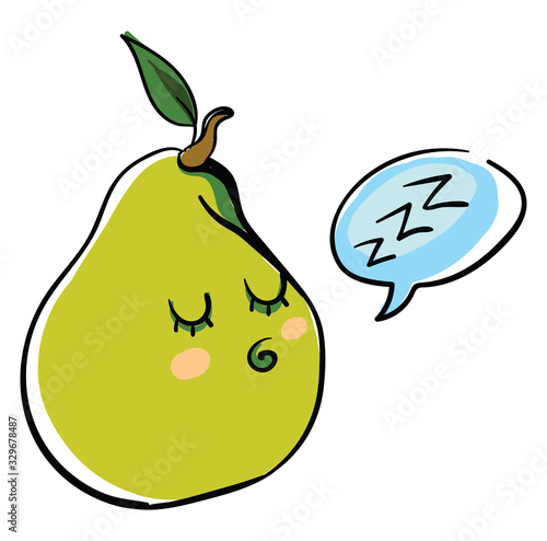 Guava sleeping, illustration, vector on white background.