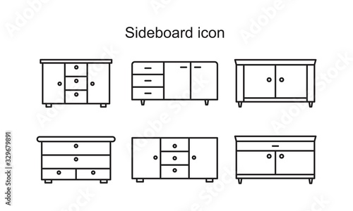 Sideboard icon template black color editable. Sideboard icon symbol Flat vector illustration for graphic and web design.