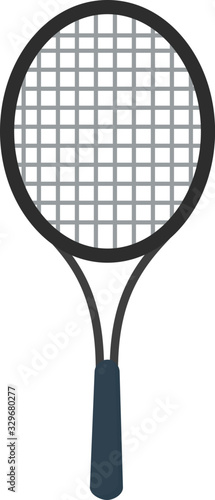 Tennis racket, illustration, vector on white background.