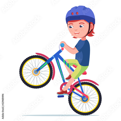Boy riding a bike